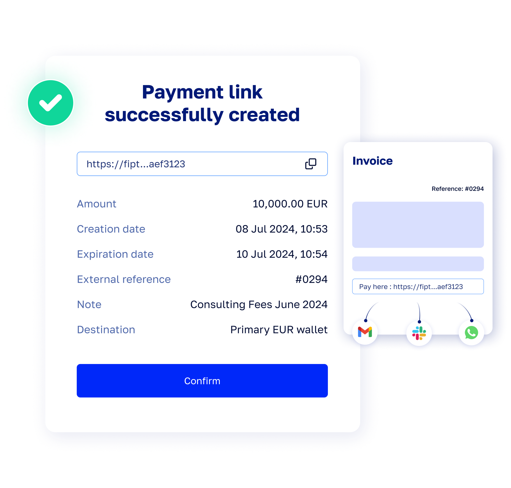 Stablecoin payment links, crypto payment links